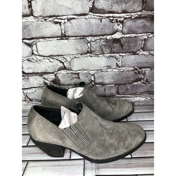 Born Fredrika Gray Suede Leather Pointed Low Cut Heel Booties Women Sz 11M US/43 - Picture 7 of 16